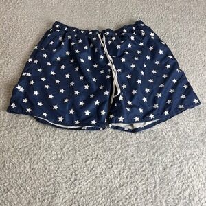 Peyton & Parker Mens XL Navy Blue White Star Print Swim Trunks Mesh Lined Shorts